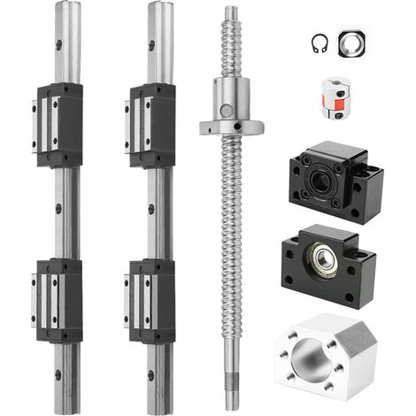 2 rails de guidage linéaires HGR15-300 mm, 1 vis à billes RM1605-300 mm et kit BF12/BK12 (1/5)