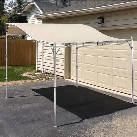 Tonnelle de jardin cremeweiß en polyester 298 x 293 x 1 cm (1/5)