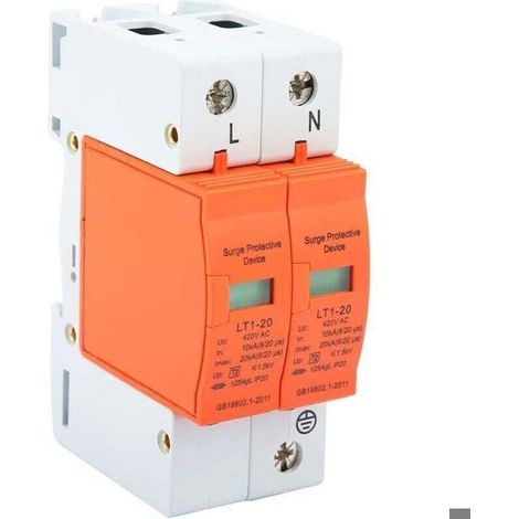 2 protections contre les surcharges, protection conforme aux normes DIN, protection contre les surtensions domestiques, 2P 10 kA 20 kA 420 V CA (1/4)