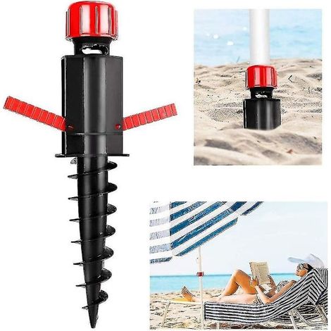 Beach Umbrella Sand Anchor, Ground Umbrella Feet, Base Anchor Plastic Umbrella Holder, For Sand Lawn Patio (1/2)