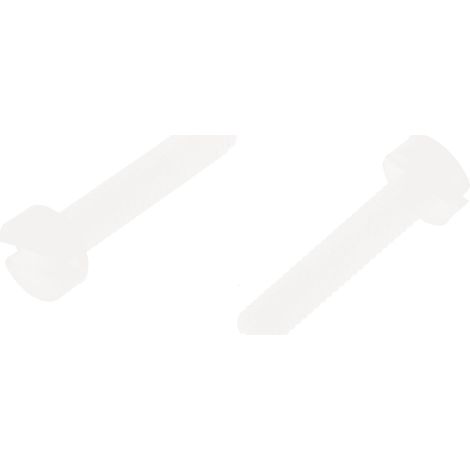 Vis à tête Cylindrique fendue, Nylon, M2.5, 12mm ( Prix pour Sachet de 100 )