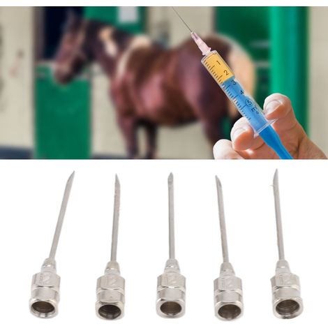 Injektionsnadeln aus Edelstahl für Geflügel, Rinder und Schweine, 5 Schachteln à 10 Nadeln (insgesamt 50 Stück), Abmessungen 12 x 25 mm / 0,5 x 1,0 Zoll (1/5)