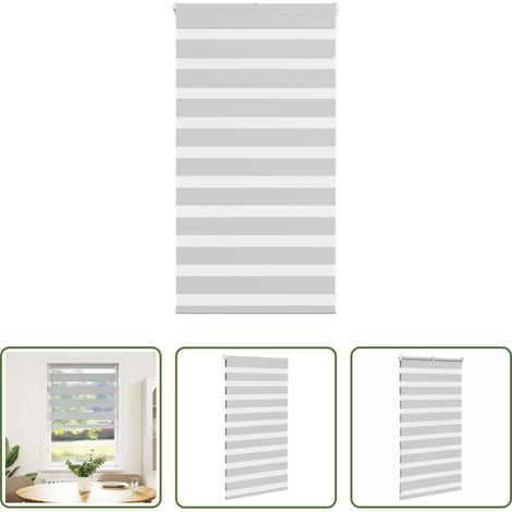 Jalousie -  Doppelrollo Hellgrau 90x100 cm Stoffbreite 85,9 cm Polyester (1/5)