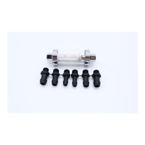 Raccords universels 3/8 "1/4" 5/16 ", filtres à carburant en ligne réutilisables en verre à gaz chromé (1/5)