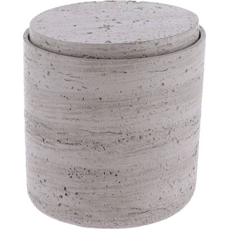 Scatola di cotone in poliresina effetto cemento - grigio - Tendance