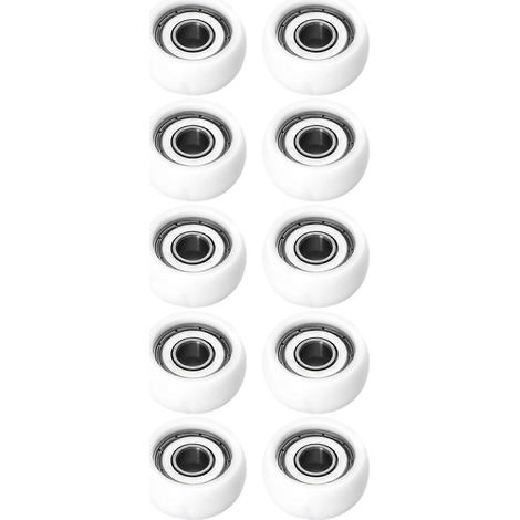 Roulettes pour porte de douche (lot de 8), pour portes doubles, diamètre des roues : 27 mm, options : 19/23/25/26/27 mm, poulies de 6 mm d’épaisseur (1/5)