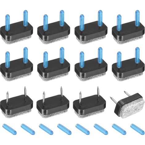 12 Patins en Feutre à clouer, Patins rectangulaires glisseurs pour Meubles protecteurs de Sol pour Meubles en Bois Table canapé Chaise (18 mm, Noir) (1/5)