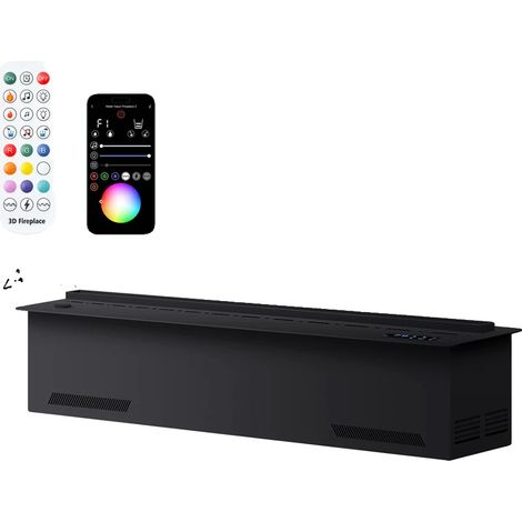 Cheminée Électrique, Flamme LED Réaliste, Humidificateur Écologique, 800mm 31.50in-a, Garde d'alimentation en eau (1/2)