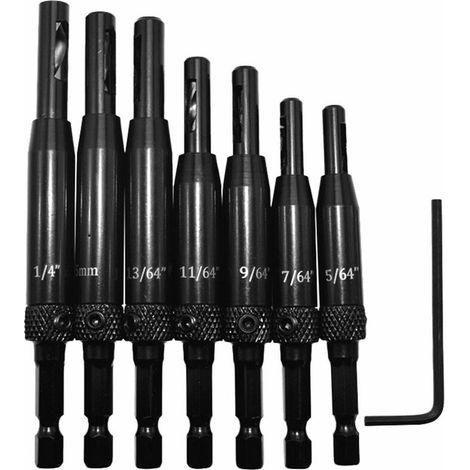 7Pcs Center Forets Portes Auto Centrage Charni¨¨re Tapper Trou Perforateur Outils En Bois dontodent (1/4)