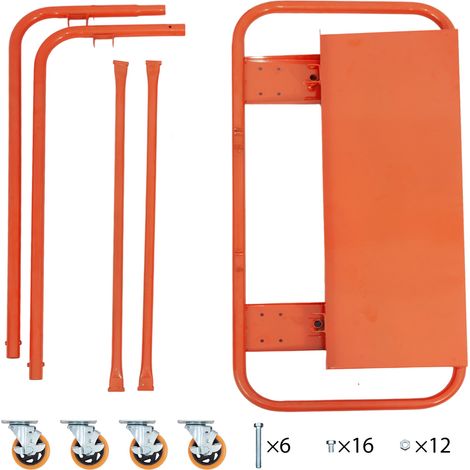 CHICFURN Carro portaplacas de acero naranja 116 x 57 x 114 cm, 1000 kg, obra (1/5)