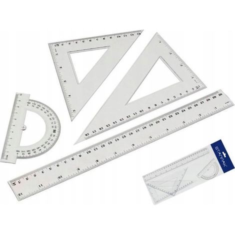Conjunto geom茅trico de 4 piezas de 30 cm.