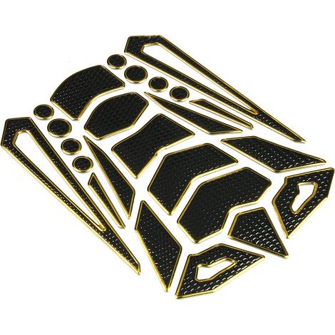 Réservoir Moto Universel Autocollant Protection Antidérapant Carburant Essence Coussin Adhésif Moto (bord doré) (1/5)