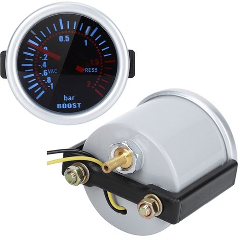 Manomètre de pression de turbo à aiguille 52 mm/2 pouces, universel, lentille fumée, indicateur à LED, accessoire auto (1/5)