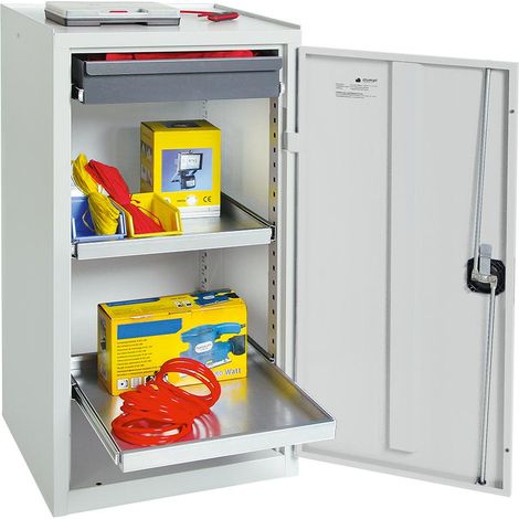 Stumpf Werkzeug- und Materialschrank Serie 3000 lichtgrau + 1 Schublade 100 mm + 2 Auszugsböden - 3001107 (1/5)
