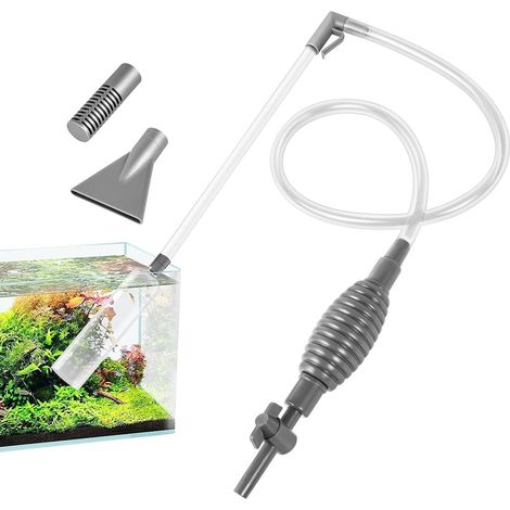 Aspirateur Aquarium, Nettoyant pour Gravier D'aquarium, Nettoyage Aquarium, 1.7m Aspirateur à Bec Canard, pour Aquarium Changer l'eau Nettoyage Graviers et Sable (1/5)