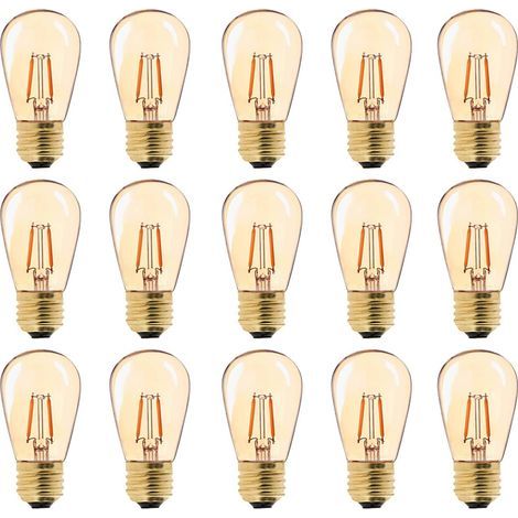 LED E27 Vintage Ampoule, ST45 Faciles à 1W=10W Ampoules à Incandescence, Super Blanc Chaud 2200 K E27 Medium Base Ampoule Lampe de Chevet, Doré en Verre, Non Dimable, Lot de 15 [Classe énergétique G] (1/5)
