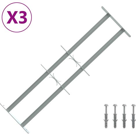 vidaXL Security Grille for Windows with 2 Crossbars 3 pcs 630-1140 mm