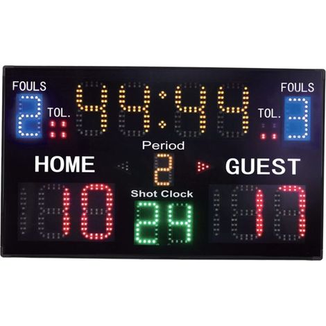 Tableau D'affichage électronique, Tableau D'affichage Numérique Portable de Table à LED avec Télécommande et 15 Chiffres, Gardien de Score pour Basket-Ball, Volley-Ball, Football (1/5)
