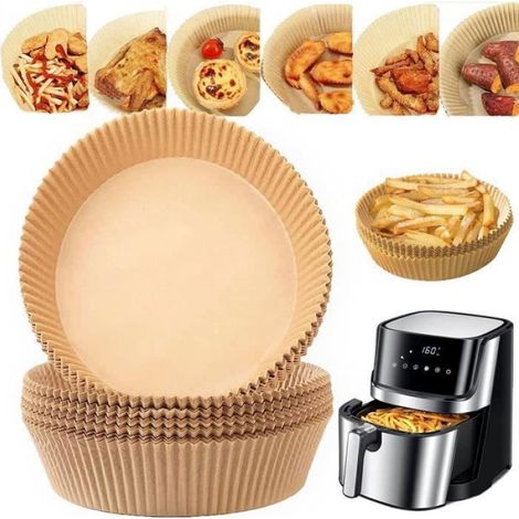 50pcs friteuse à air doublée de parchemin, friteuse à air ronde doublée pour four à micro-ondes 6,3 pouces Mult PLAQUE A PATISSERIE (1/3)