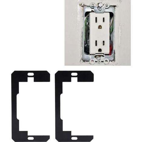 Placas niveladoras para interruptores de luz – Juego de 10 piezas – Metal resistente al agua – Fácil alineación e instalación rápida para enchufes de pared (1/5)