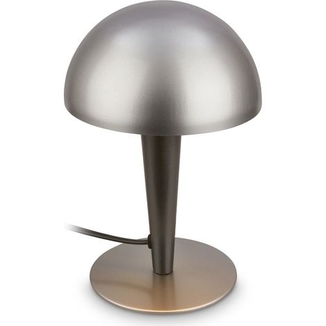 Briloner Lampada Da Tavolo In Metallo Ø15x22,5 cm Attacco E14 Max. 10W Interruttore Sul Cavo Antracite Metallizzato Titanio - Lampada Da Comodino Soggiorno Camera Ufficio (1/5)