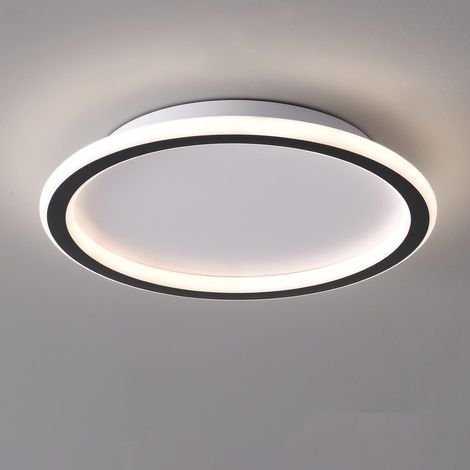 Plafonnier LED, Plat 24W 3000/4500/6000K 2700 LM, Plafonniers Modernes Ultra Minces Ronds Noir Ø30 mm pour Salon Salon Cuisine Salle à Manger Couloir Maison Bureau Extérieur Porche (1/4)
