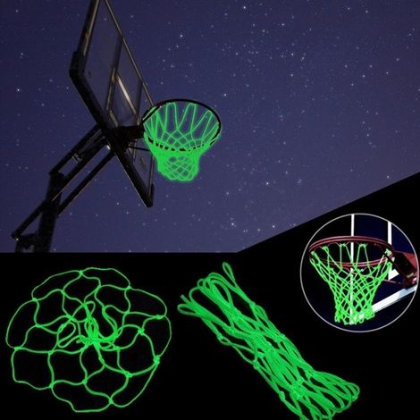 Filet de basket lumineux pour panier extérieur, accessoire sportif réfléchissant dans l'obscurité, équipement de jeu nocturne (1/5)