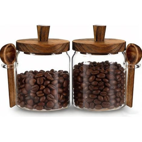 Kaffeedose – Kaffeeaufbewahrungsbehälter – Vorratsglas – Verschließbares Vorratsglas – Kaffeeaufbewahrungsbehälter – 400 ml – 2 Stück (1/4)