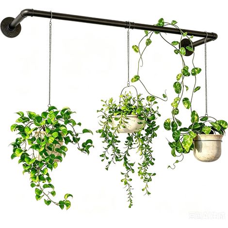 Porte-Plantes Suspendues pour Plantes d'Intérieur – Tringle Murale 92 cm pour Plantes en Suspension, Étagère de Fenêtre en Métal – Pot/Chaîne/Plante Non Inclus (1/5)