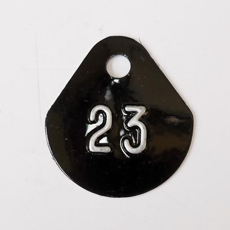 Chiffre goutte d'eau fond noir (à l'unité) estampé "23" en relief blanc hauteur d'écriture 11mm DERANCOURT