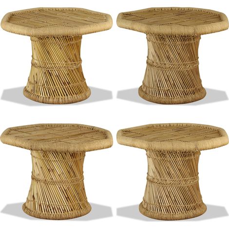 Table basse bambou octogonale 60 x 60 x 45 cm - Table d'appoint - Table de salon (1/5)