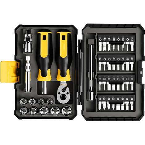 Jeu de clés à cliquet voiture  Ensemble réparation automatique remplaçables – Clé résistante l'usure, portables pour réparations mécaniques - (1/5)