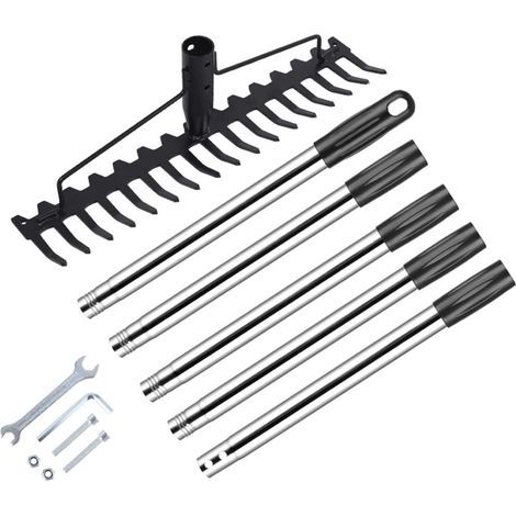 Stainless steel tine garden tool for cultivation, waste collection, metal yard tool (1/4)