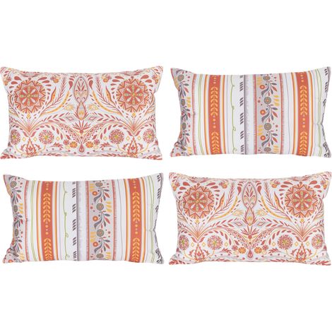 Federe Decorative Stampate Boho Bianche 4 pz 30 x 50 cm (1/4)