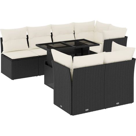 Maison Exclusive - Set de sofás de jardín 8 piezas y cojines ratá (1/5)