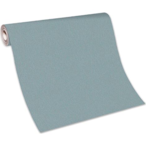 Papier peint vinyle sur intissé - Intemporel - Texture grainée bleu gris - Rouleau(x) (1/7)