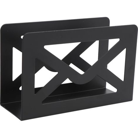 Metal Mail Organizer with Cut-Out Envelope Design, Desk Letter Sorter for Home Office, Open Storage Holder with 60 Envelope Capacity (1/5)