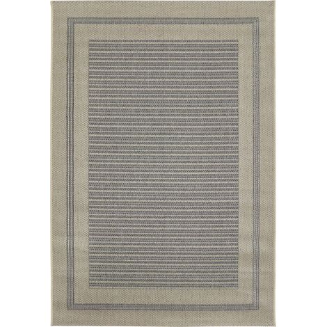 Outdoorteppich Rio creme-grau, 133 x 190 cm gestreift Outdoor-Teppiche
