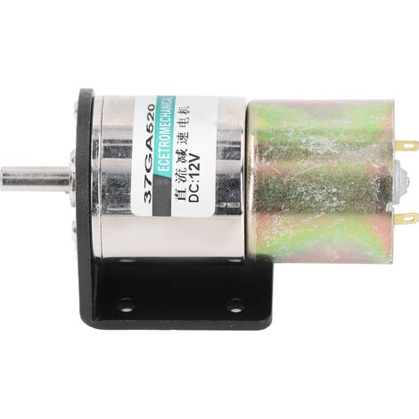 Moteur à vis sans fin DC micro 37GA520 12V 10W aluminium auto-bloquant réversible réglable avec support et 10 vis (1/5)
