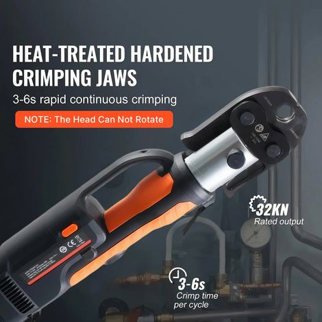 Kit d'outils de sertissage de tuyaux électriques alimentés avec 2 batteries 18 V 4,0 Ah, pince à sertir professionnelle, avec mâcho… (1/5)