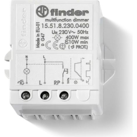 FINDER 155182300400 - Dimmer Modulare Finder 15.51 400W Varialuce LED Halogen