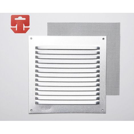 Grille avec Moustiquaire Aluminium 0,6 Naturel 150x150mm (G)