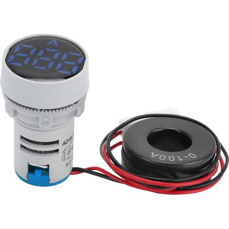 Compteur électrique numérique AC 220V, ampèremètre à panneau cristal, voyant lumineux rond bleu AD16-22DSA, indicateur de signal pour tableau. (1/5)