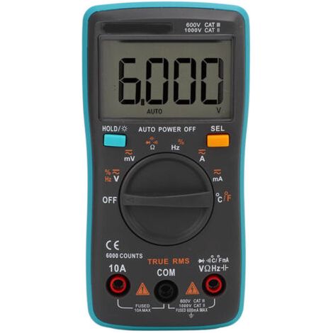 Multimètre numérique automatique portable à 6000 points pour testeur de tension et de courant (1/3)