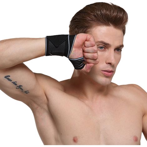 Wrist Wraps - 36 cm x 5 cm - Elastic Compression Support for Weightlifting Gymnastics and Fitness Training - Pack of 2 (1/5)