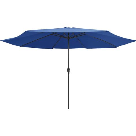 Maison Exclusive - Sonnenschirm mit Metall-Mast 390 cm Azurblau (1/5)