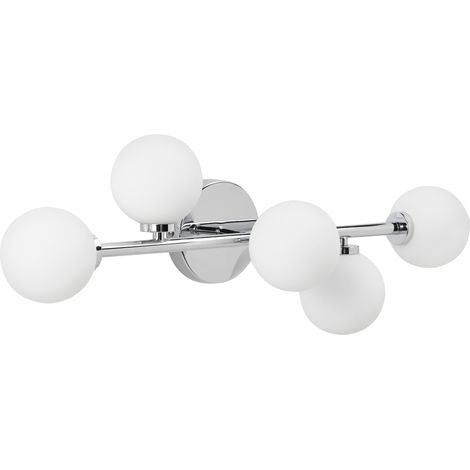 Lámpara de pared LED de metal sala de estar estilo moderno 5 luces plateado Minotos