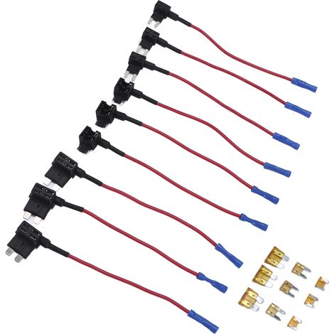 Lot de 9 adaptateurs de circuit 12V, 3 types de porte-fusibles dérivés (standard, mini, micro), avec fusibles à lame 5A (1/5)