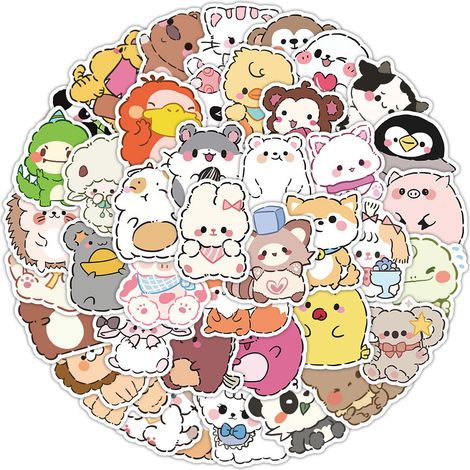 60 autocollants graffiti originaux représentant de mignons petits animaux