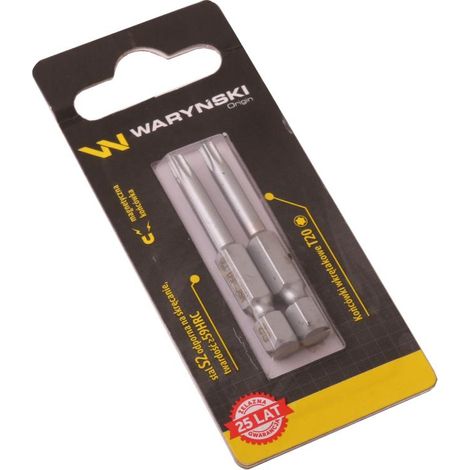 Juego de puntas de destornillador Waryński T20 de 50 mm en un blíster de dos piezas.